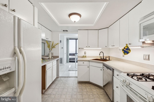 1326 Spruce St Unit 1908, Philadelphia, PA 19107 - kitchen with white appliances, light countertops, and white cabinets