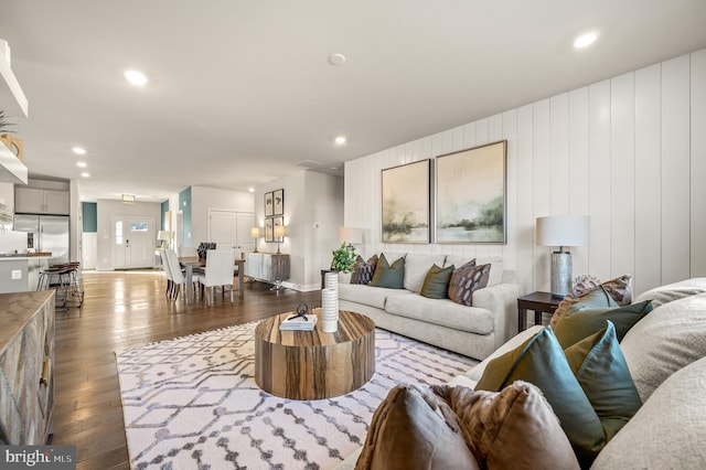 living room featuring hardwood / wood-style flooring