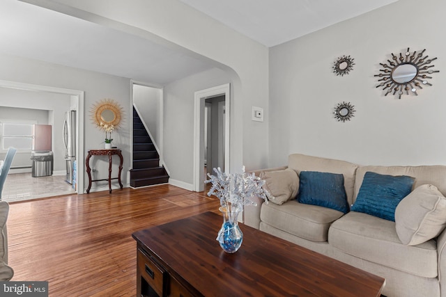 living room featuring hardwood / wood-style floors