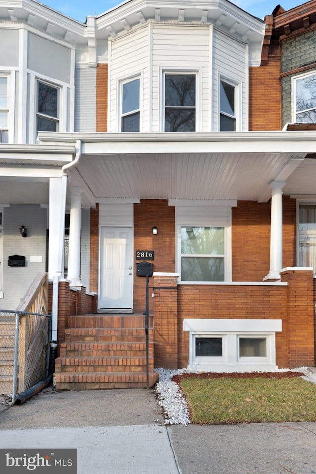 view of front of property with a porch