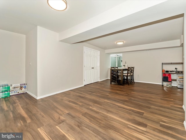 interior space featuring dark hardwood / wood-style flooring