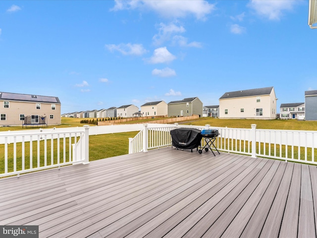 deck featuring a yard