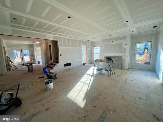 unfurnished living room with a fireplace