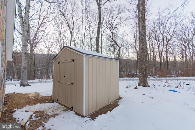 view of snow covered structure