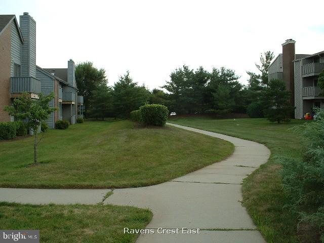 view of property's community with a yard