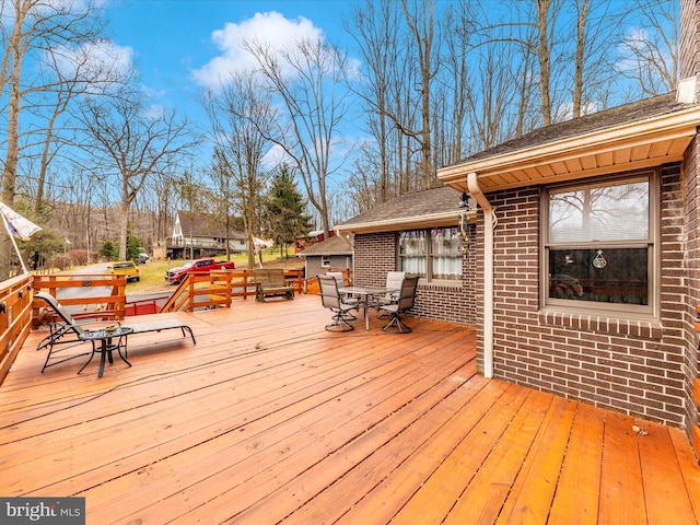 view of wooden deck