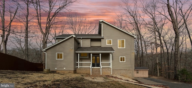 view of front facade with covered porch