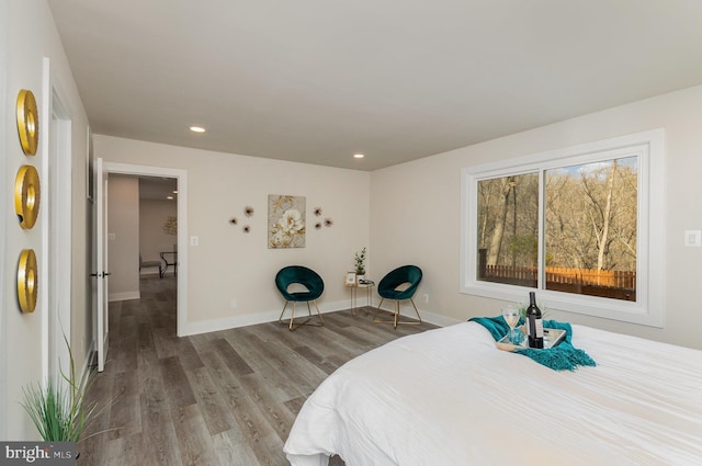 bedroom featuring hardwood / wood-style flooring