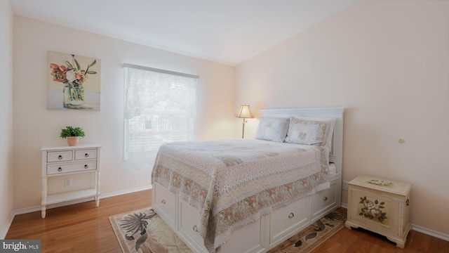 bedroom featuring light hardwood / wood-style flooring