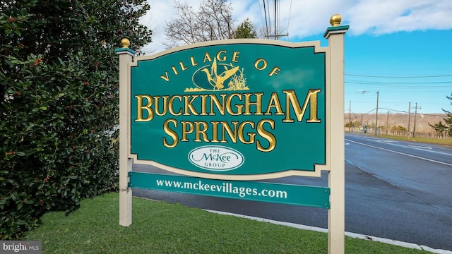 view of community sign