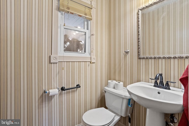 bathroom with toilet and sink