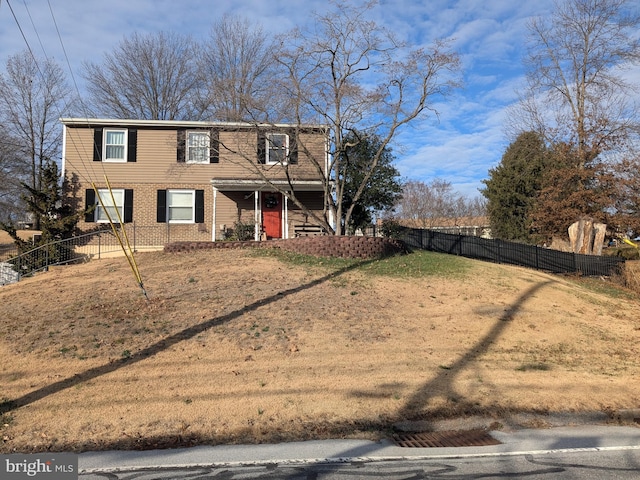 front of property with a front yard