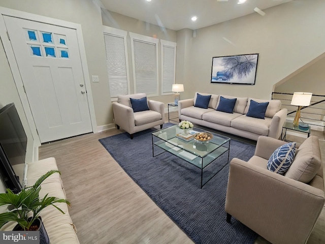 living room featuring hardwood / wood-style floors