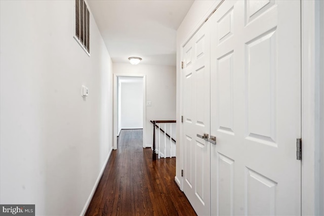 hall featuring dark hardwood / wood-style flooring