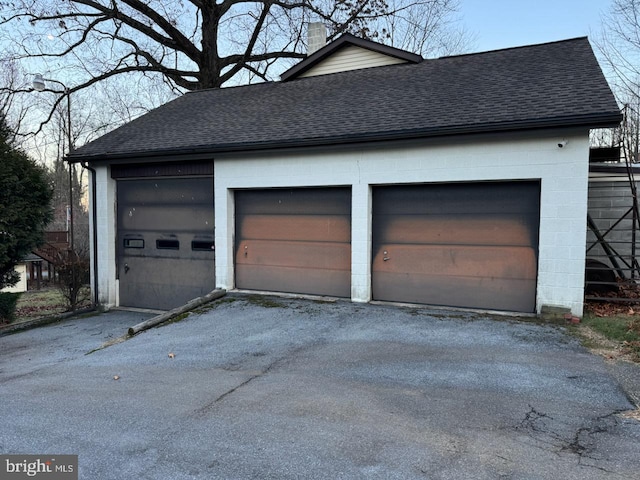 view of garage