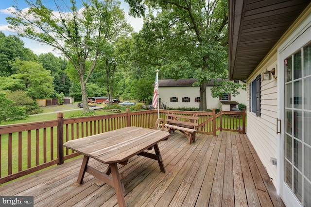 82 Quarry Rd, Birdsboro, PA 19508 - deck with outdoor dining space and a yard