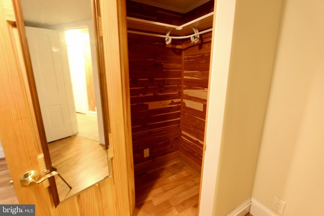 walk in closet featuring hardwood / wood-style floors