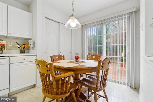 view of tiled dining area