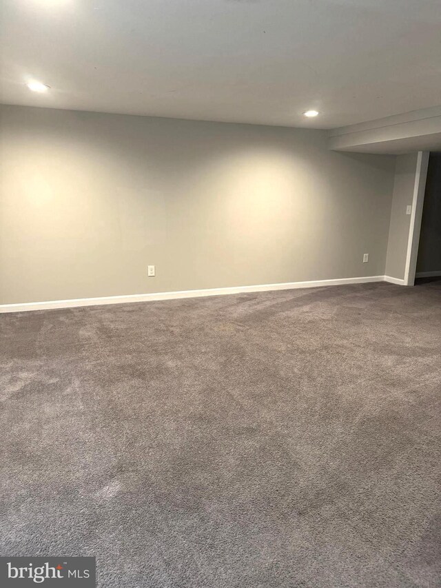 125 Rodney Dr, New Castle, DE 19720 - finished below grade area with recessed lighting, carpet, and baseboards