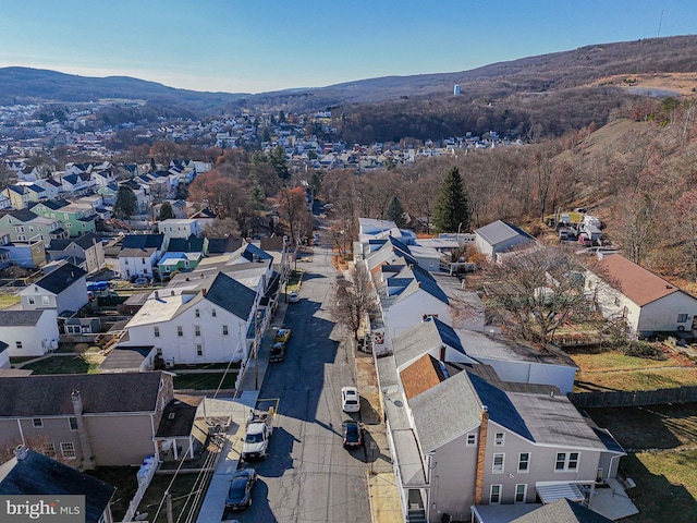 aerial view featuring a mountain view