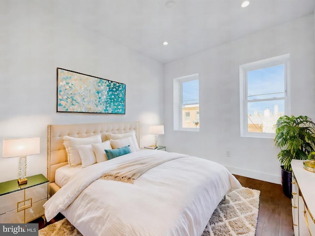 bedroom featuring dark wood-type flooring