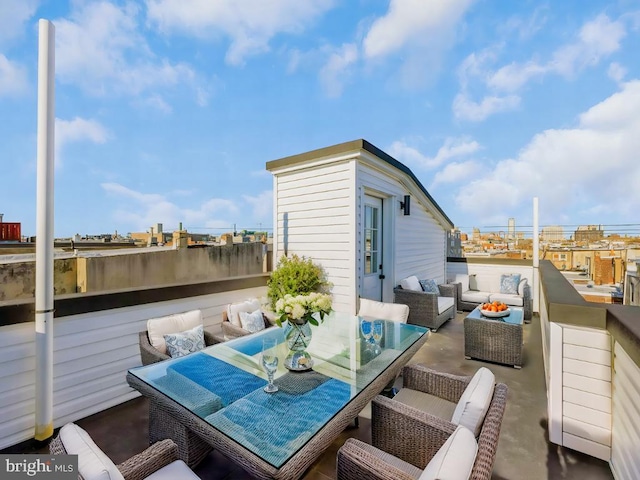 view of patio featuring an outdoor hangout area