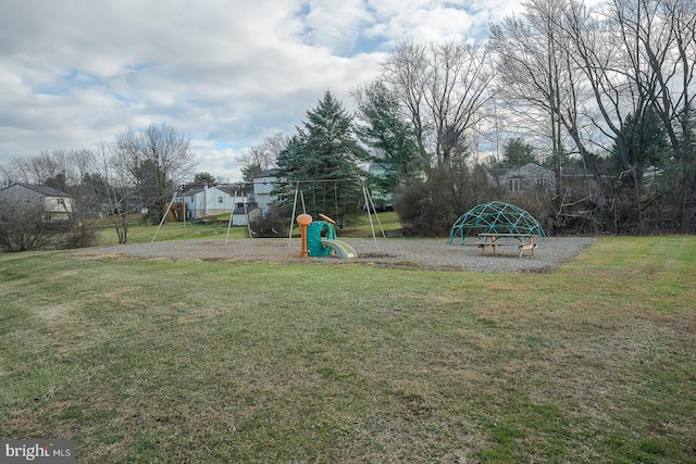 view of yard featuring a playground