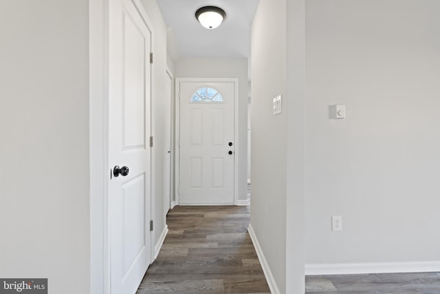 hall featuring dark hardwood / wood-style flooring