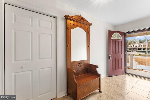 view of tiled foyer