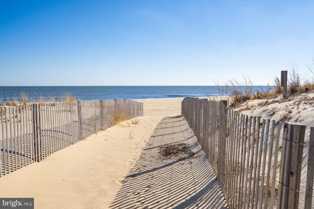 water view featuring a beach view