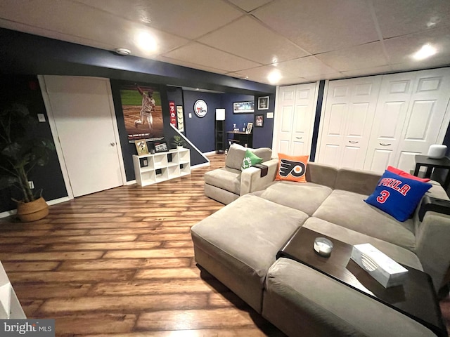 living room featuring hardwood / wood-style flooring