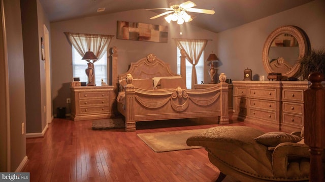 12817 Glasgow Ct, Fort Washington, MD 20744 - bedroom featuring vaulted ceiling, wood-type flooring, and ceiling fan