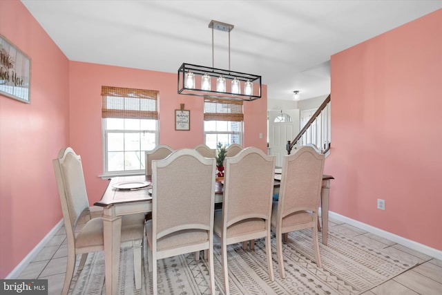 view of tiled dining room