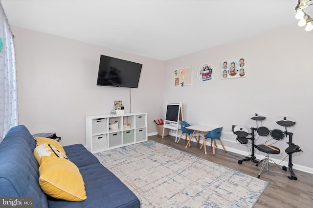 interior space with hardwood / wood-style flooring