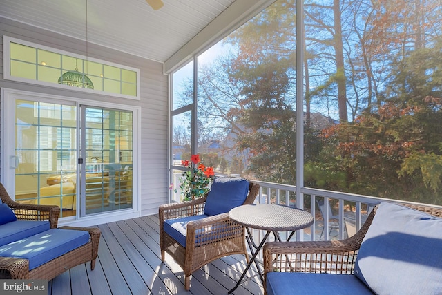 view of sunroom