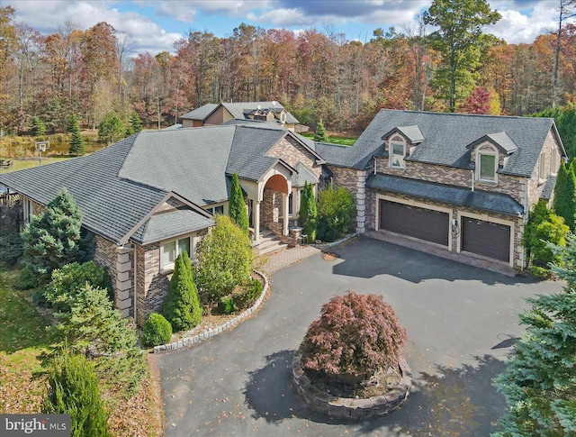 view of front of house with a garage