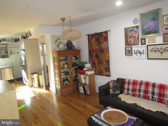 living room featuring hardwood / wood-style floors