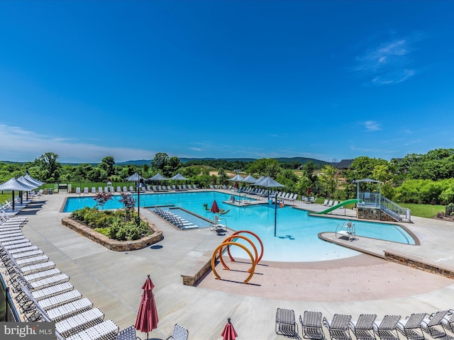 view of pool with a patio