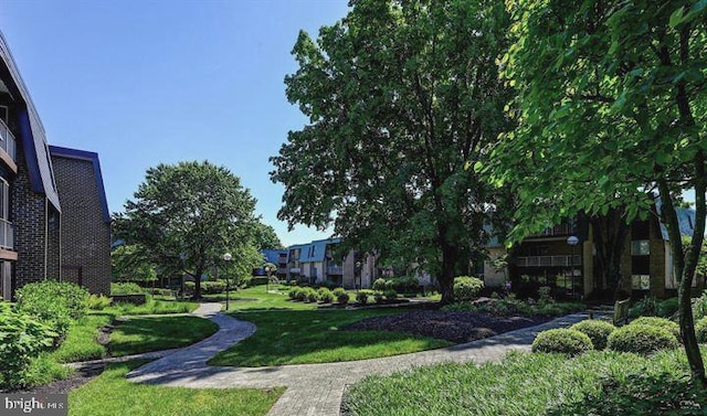 view of home's community featuring a lawn