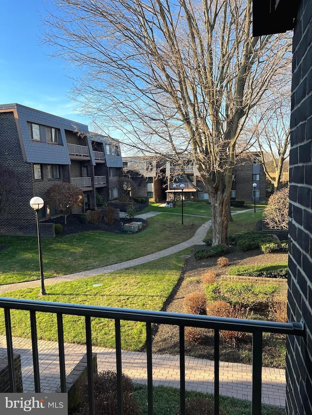 view of home's community with a yard