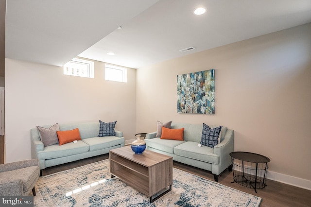 living room featuring hardwood / wood-style floors