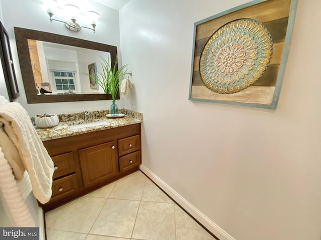 bathroom featuring vanity and tile patterned floors