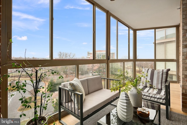 sunroom with plenty of natural light