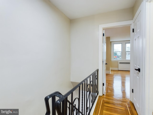 hall featuring light hardwood / wood-style flooring