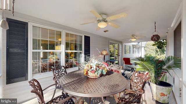 view of sunroom