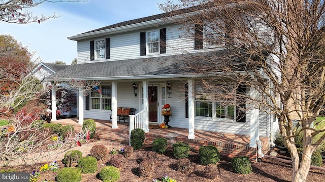 view of front of property featuring a porch