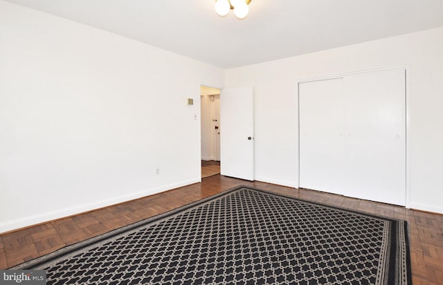 interior space featuring parquet floors