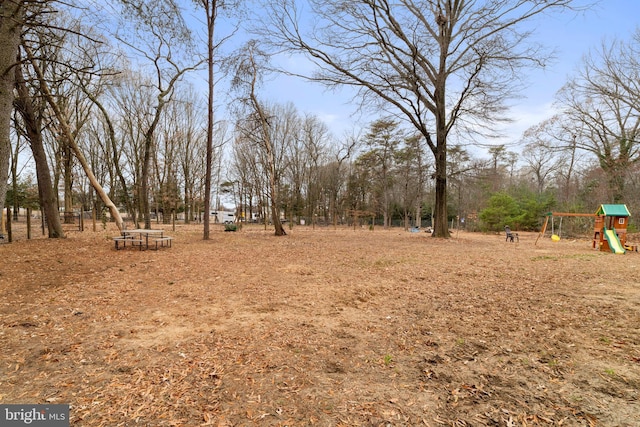 view of yard featuring a playground