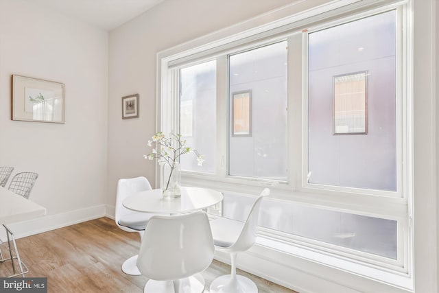 dining room with light hardwood / wood-style floors