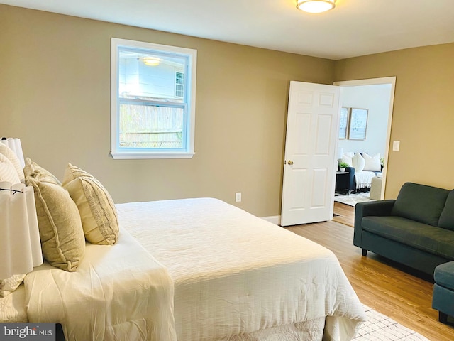 bedroom featuring light hardwood / wood-style flooring